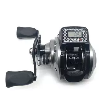 Цифровая электронная рыболовная катушка, измерение глубины воды, высокоскоростная низкопрофильная катушка с лесоукладчиком, бейткастинговая катушка 16+1BB Left Hand