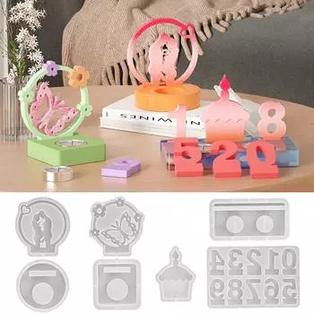 Цифровая декоративная форма для подсвечника из гипса DIY силиконовая форма F