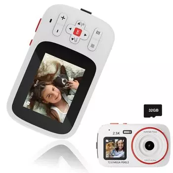 Цифровая двойная поддержка 16x портативная детская автоматическая 32 ГБ SD входная спортивная дневная камера, маленькая, 1080P, симпатичная, камера, селфи, легкая, 2,8 дюйма, зум, белый