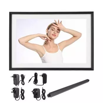 Цифровая фоторамка со светодиодной подсветкой, цветная подсветка, 10,1-дюймовый HD-экран 1280x800, сенсорный экран, автоматический поворот, беспроводная связь. Мы EU Plug