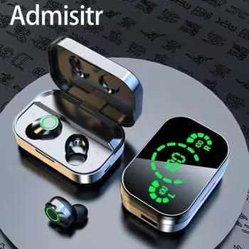 Цифровая гарнитура с функцией дыхания TWS Bluetooth 5.3 чёрный