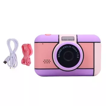Цифровая камера 32MP 1080P с 2,4-дюймовым IPS-экраном, светодиодной вспышкой, компактная маленькая игрушечная камера с 32G фиолетовый