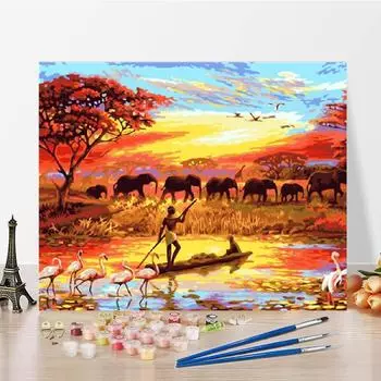 Цифровая картина маслом Цифровая картина маслом Украшение дома Холст DIY Картина по номерам Искусство 40x50cm no frame