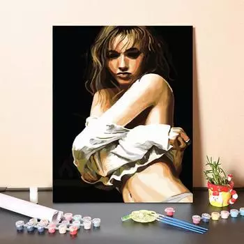 Цифровая картина маслом, цифры, картина маслом, ручная работа, сделай сам, картина по номерам, холст, цифры, живопись 40x50cm no frame