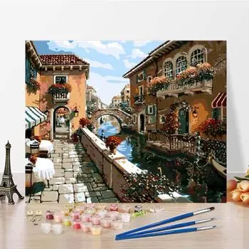 Цифровая картина маслом Холст Цифры Картина маслом Украшение дома DIY Картина по номерам Искусство 40x50cm no frame