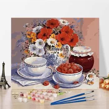 Цифровая картина маслом, холст, искусство, украшение дома, цифры, картина маслом, сделай сам, картина по номерам 40x50cm no frame