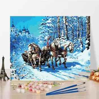 Цифровая картина маслом, художественные цифры, картина маслом, холст, украшение дома, сделай сам, картина по номерам 40x50cm no frame