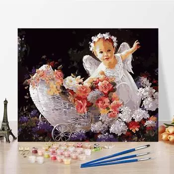 Цифровая картина маслом, художественные цифры, картина маслом, холст, сделай сам, картина по номерам, украшение для дома 40x50cm no frame