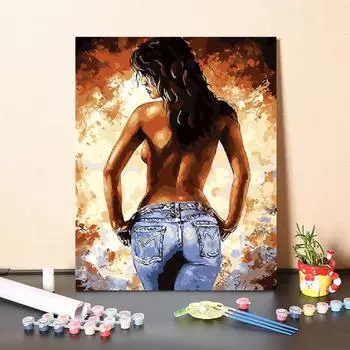 Цифровая картина маслом, художественный холст, сделай сам, краска по номерам, украшение дома, цифры, картина маслом 40x50cm no frame