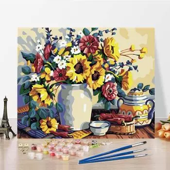 Цифровая картина маслом Украшение дома Цифры Картина маслом Искусство Холст DIY Картина по номерам 40x50cm no frame