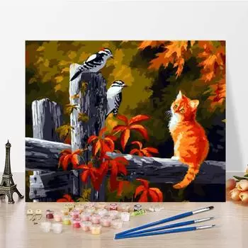 Цифровая картина маслом Украшение дома Холст Искусство Номера Картина маслом DIY Картина по номерам 40x50cm no frame