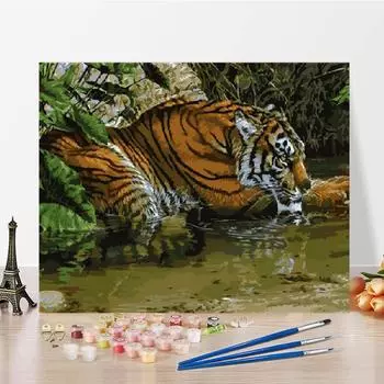 Цифровая картина маслом Украшение дома Холст Номера Картина маслом Искусство DIY Картина по номерам 40x50cm no frame