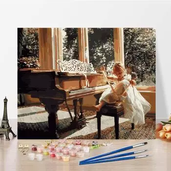 Цифровая картина маслом Украшение дома Искусство Холст Номера Картина маслом DIY Картина по номерам 40x50cm no frame