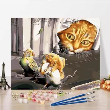 Цифровая масляная живопись DIY Живопись по номерам Холст Искусство Цифры Масляная живопись Домашнее украшение 40x50cm no frame