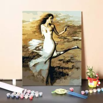 Цифровая масляная живопись Домашнее украшение Цифровая масляная живопись Картина по номерам на холсте Цифровая живопись по номерам 40x50cm no frame