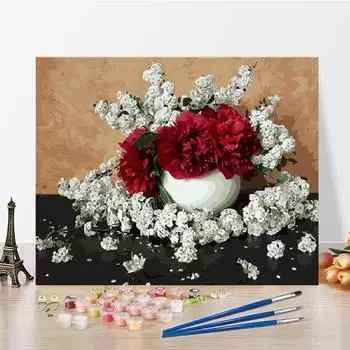 Цифровая масляная живопись по номерам Масляная живопись своими руками Живопись по номерам Искусство на холсте Украшение дома 40x50cm no frame