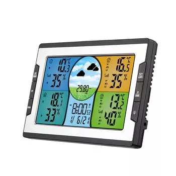 Цифровая метеостанция с 3 удаленными датчиками, 328 футов/100 м, внутренняя температура и влажность