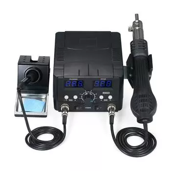 Цифровая паяльная станция SMD 2 в 1, термофен, подставка для паяльника, инструменты для распайки EU Plug