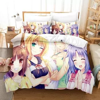 Цифровая печать химическое волокно сексуальный красивый женский комплект постельного белья из трех предметов, начиная с утверждения 133x70