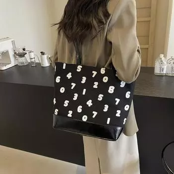 Цифровая печать наплечная сумка женская сумка через плечо подмышкой сумка-тоут рюкзак чёрный