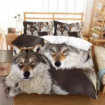Цифровая печать Пододеяльник Комплект 3D Постельное белье Одеяло Чехол Наволочка Комплект из трех предметов EU single 135*200