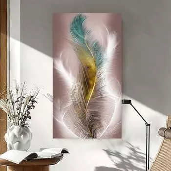 Цифровая печать, современное искусство, креативное перо, абстрактное украшение дома, живопись, настенная живопись, фон, украшение стены 20x40cm