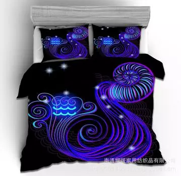 Цифровая печать высокого разрешения 3D Звездное небо Двенадцать созвездий Постельное белье Комплект из четырех предметов Комплект из трех предметов 135x200 two-piece set