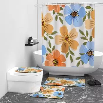 Цифровая печать занавески для душа в ванной комнате отеля водонепроницаемая декоративная занавеска W90cm*L180cm