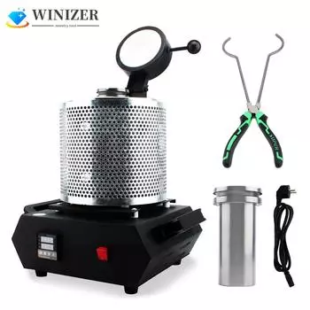 Цифровая плавильная печь для золота, небольшая плавильная печь 1600 Вт с сеткой для металлов, золото, серебро, алюминий, рафинирующий литейный инструмент 3kg 110v чёрный