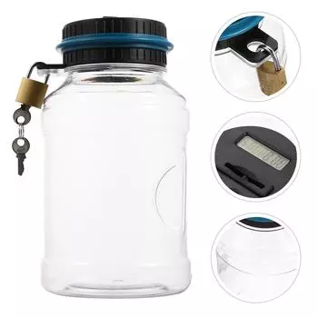 Цифровая счетная банка для денег Копилка для взрослых Монеты в форме ведра Сберегательный горшок Электронный детский пластик для мальчиков