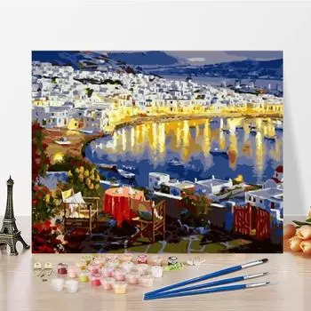 Цифровая живопись маслом на холсте DIY живопись по номерам Домашнее украшение Искусство цифры масляная живопись 40x50cm no frame