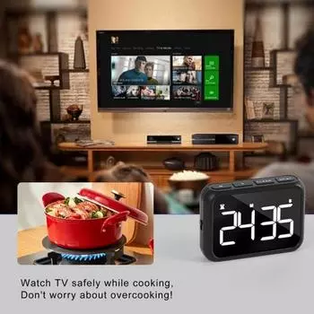 Цифровое напоминание, легко читаемое, точное время, перезаряжаемый современный светодиодный USB-зарядка, цифровой кухонный таймер для учебы розовый