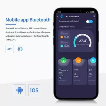 Цифровой 5 в 1 тестер качества воды портативный Bluetooth EC TDS SALT SG TEMP детектор управление через приложение многоязычный точный тест