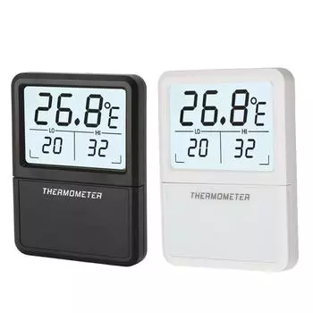 Цифровой аквариумный термометр с цифровым дисплеем 230 мАч, легко читаемый термометр для воды Terr Black