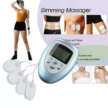 Цифровой электрический массажер Высококачественный электрический цифровой тренажер Tens Fitness Therapy Machine Массажер для всего тела Обезболивание Практичный синий