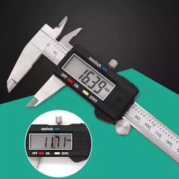 Цифровой электронный штангенциркуль с ЖК-дисплеем, пластиковый микрометр, цифровой штангенциркуль, измерительный инструмент black(0-150mm)