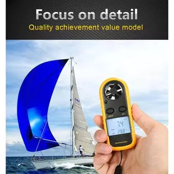 Цифровой анемометр, измеритель скорости ветра-10 ~ 45C, тестер температуры Anemometro с ЖК-дисплеем с подсветкой