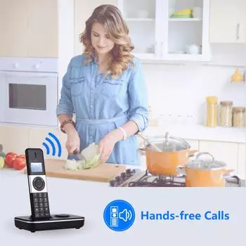 Цифровой беспроводной телефон Телефон с ЖК-дисплеем Идентификатор вызывающего абонента Громкая связь Конференц-связь Поддержка 16 языков Подключение 5 трубок EU Plug