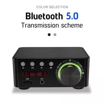 Цифровой Bluetooth-совместимый 5.0 HiFi усилитель звука USB TF карта MP3 музыкальный плеер чёрный