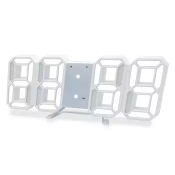 Цифровой будильник 3D светодиодные цифровые настенные часы Время Дата Температура Дисплей Регулируемая яркость белый