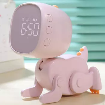 Цифровой будильник, фигурка для спальни, милый детский стол, динозавр для малышей розовый