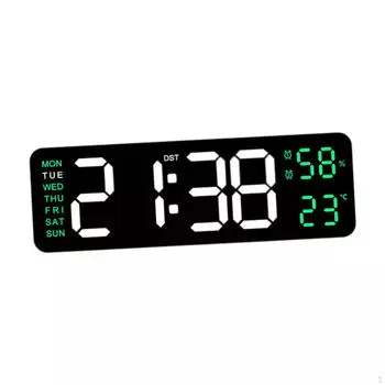 Цифровой будильник настольный 12/24H функция памяти электронный настенный недельный дисплей для спальни синий