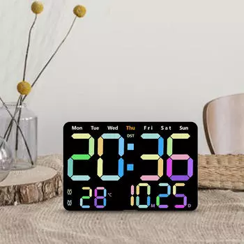 Цифровой будильник с 10 уровнями регулировки яркости, временем и датой, большой светодиодный дисплей для отеля