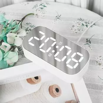 Цифровой будильник с 5 уровнями яркости, пластик ABS, регулируемый