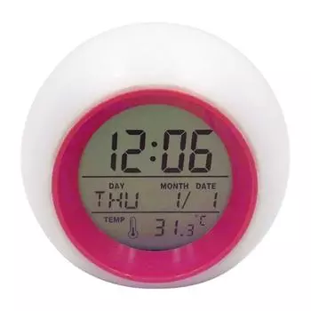 Цифровой будильник с цветным светом, определением температуры, функцией повтора, многофункциональный будильник с батарейным питанием розы красного
