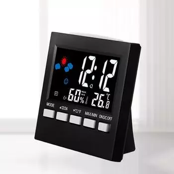 Цифровой будильник с датой, температурой и влажностью, ЖК-настольные часы, голосовое управление, домашнее использование