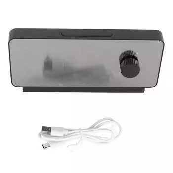 Цифровой будильник с двойным дисплеем, регулируемой яркостью, большим дисплеем, светодиодным зеркалом, электронными часами