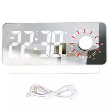 Цифровой будильник с двумя дисплеями, 2 регулируемыми яркостями, зелеными цифрами, 12 ч, 24 ч, светодиодные электронные часы