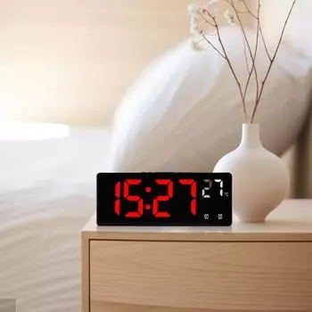 Цифровой будильник с двумя настраиваемыми будильниками, приподнятыми кнопками Nap, 5-ступенчатой регулировкой яркости розы красного