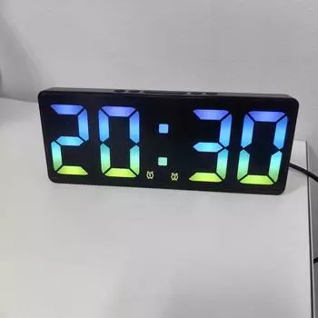 Цифровой будильник с голосовым управлением, температурный повтор, ночной режим, настольные настольные часы, 12/24 часа, функция защиты от беспокойства, светодиодные часы
